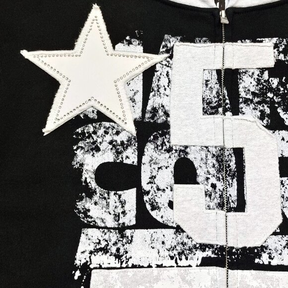 Sp5der Triple 5 Stitch Full Zip Hoodie Sweatshirt Black | Spider Worldwide - Picture 4 of 7